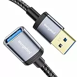 USB 3.0 Verlängerungskabel 2M, Typ A Stecker zu Buchse USB Extender , 5Gbps High Speed Transfer, Kabel Nylon geflochten Kompatibel mit Webcam, Kamera, Telefon, USB Hub, Maus, Tastatur, Drucker, Festpl