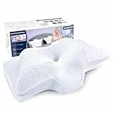 SAHEYER Ergonomisches Nackenkissen Kopfkissen, Memory Foam Orthopädisches Kissen Seitenschläferkissen Nackenstützkissen Schlafqualität Verbessern Nackenhörnchen, 60 x 35.5 x 10/13CM Schlafkissen