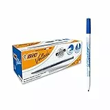 BIC Velleda 1721 Ketone Whiteboard-Marker (runde Spitze, 1,5 mm) Packung à 24 Stück Blau