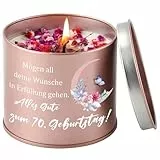 PRSTENLY 70. Geburtstagsgeschenk für Frauen,9OZ Geburtstagskerzen Geschenk Freundin Geburtstag Lavendel Duftkerze Geschenke für Tochter Schwester Tante Mama Oma Beste Freundin Geburtstag Frau Geschenk
