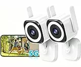 GUOANVISION 2K 5G Überwachungskamera Aussen/Innen, Kamera Überwachung Aussen, WLAN Camera Indoor/Outdoor, Babyphone mit App, Hundekamera, IP66 Wasserdicht, 2-Wege-Audio, Auto-Zoom, SD &Cloud-2Pack