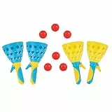Idena 90276 - Fangballspiel XXL mit 4 Fangbechern, inkl. 6 Bällen, Ballspiel für Garten, Park und Strand