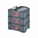 Sundis 3er set MASTER BOX, 27L - Modular und stapelbar - Anthrazitgrau, Grau