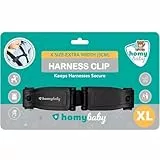 HOMYBABY® Babyschutz - Brustclip für Babys - Gurtverlängerung Kindersitz - Abschnallschutz Kinder - Verhindert dass das Kind den Gurt aufmacht - Anti-Ausbruch-Clip-System für Hochstuhl und Kinderwagen