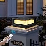 HMAKGG Sockelleuchte Außen Solar, LED Solar Wegeleuchte für Außen, IP65 Wasserdicht Solarleuchten Garten - Warmweiße - Pollerleuchte Gartenlampe aus Aluguss In Schwarz