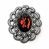 hübsche altsilber farbene mit Brosche zum Anstecken 50mm x 43mm (1 Stück) (braun)