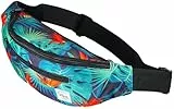 Vibe Bauchtasche Gürteltasche für Damen, Herren & Kinder (Hawaii Tropical) - Fanny Pack Tasche, Hüfttasche, Handytasche für Festival, Party, Rave, Sport, Outdoor, Fitness, Fahrrad, Joggen