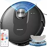 Proscenic Q8 Saugroboter mit Wischfunktion, 6000Pa 200min Staubsauger Roboter Leistungsstark Laser Navigation mit 5 Karten, Steuerung über APP Alexa Siri IFTTT Google für Böden Teppiche Tierhaare