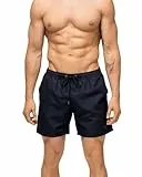 DANISH ENDURANCE Badehose Herren Kurz, Badeshorts mit Taschen, Sporthose, Schnelltrocknend & Atmungsaktiv, Marineblau, L