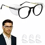 TRINENOX 7 Paar Brillen-Seitenschutz für verschreibungspflichtige Brillen, 5–10 mm Bügelbreite, transparenter TPU-Augenschutz reduziert Staub, Partikel und Spritzer