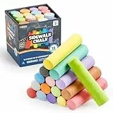 JOYIN Abgerundete Kreide-Set für Gehweg, waschbar, ungiftig, Jumbo-Kreide für Kunstspiele im Freien, Malen auf Kreidetafel, Tafel und Spielplatz, 16 Farben, 16 Stück