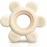 CAJA Beißring Baby - Zahnungshilfe - Beissring Blume - Beißspielzeug - Zahnen - Nursing - Zubehör Silikon für Babys (complexion)