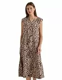 Cecil Midi-Kleid mit Split Neck und Leo-Print