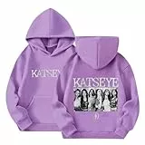 BOSSETY K-Katseye Hoodie für Unisex Kinder Fan Support Merch Pullover mit Druck Y2K Streetwear Mode Koreanischer Stil für Fans Langarm Sweatshirt Lässige Oberteile für Jungen Mädchen 2-14 Jahre