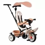 Smoby - Baby Balade 3-in-1 Beige - Mitwachsendes Kinderdreirad mit Schubstange, Sitz mit Sicherheitsgurt, Metallrahmen, Pedal-Freilauf, für Kinder ab 10 Monaten