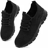 KTVHYW Sneaker Damen Schuhe Laufschuhe Turnschuhe Sportschuhe Tennisschuhe Fitnessschuhe Arbeitsschuhe Schwarz 41