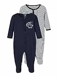 NAME IT 2er Pack Schlafanzüge aus Bio-Baumwolle Dark Sapphire-74