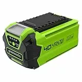 Greenworks 40V Akku - Greenworks 2Ah leistungsstarker Lithium-Ionen Akku für alle Greenworks 40V Garten- und Elektrowerkzeuge, Schnellladung, 3-stufige LED Batterieanzeige, 2 Jahre Garantie - G40B2