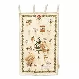Papierdrachen Adventskalender 2025 - bestickter Wintertiere-Wandkalender in Beige - 24 Schlaufen zum Befüllen & Aufhängen - hochwertig & wiederverwendbar