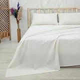 Vency Bettwäsche-Set für Einzelbett, Baumwolle, Beige, 3-teiliges Set, Spannbettlaken für Einzelbett, 90 x 200 cm, Oberlaken und 1 Kissenbezüge 50 x 80 cm