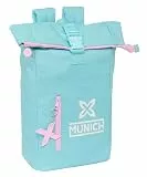MUNICH HEAVEN Rucksack mit Klappe für Laptops von 39,6 cm (15,6 Zoll), ideal für verschiedene Altersgruppen, bequem und vielseitig, Qualität und Widerstandsfähigkeit, 28 x 13 x 42 cm, Himmelblau,