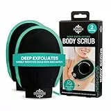 Dermasuri Tiefenpeeling-Handschuh – Polierender Körperpeeling-Handschuh & Bräunungsentferner – Koreanischer Peelinghandschuh & Hautreiniger für Frauen & Männer – Peeling Keratosis Pilaris – 2 Stück