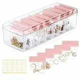 Emibele Acryl-Schmuckkästchen Organizer, Klare Aufbewahrungsbox Mit 24 Tragbaren Anti-Anlauf Taschen, Countertop Halter Für Halsketten, Ringe, Ohrringe - Für Frauen