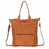 Cord Tasche Damen Umhängetasche mit Reißverschluss Braun, Shopper Lässige Tote Stofftasche Handtasche Schultertaschen Casual Crossbody Bag Verstellbarer Schultergurt für Arbeit Büro Reise Einkauf