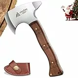 Freelander Beil Survival, 20CM Outdoor Axt Klein, Scharf Camping Hand Beil Mit Scheide, Wikinger Axt Mit Holzgriff für Bushcraft