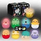 MegaLight Blind Box Mini Nachtlichter 2er Pack | Mystery Box | zufällige Figurenauswahl | 2 aus 9 per Zufall | stufenlos dimmbar | mit Anhänger | 4 Verschiedene Lichtfarben | EGGY'S Mystery Lights
