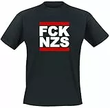 FCK NZS - Fuck Nazis - T-Shirt, Farbe: Schwarz, Größe: XL