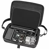AMAZEAR OSMO Action Tragetasche für DJI Osmo Action 5 Pro, DJI Action 5 Pro Zubehör Schutz, Kompakte Hartschalen-Tragetasche, Tragbar für Reisen, Kompatibel mit Action 3, Action 5/4 case, Schwarz