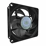 Cooler Master SickleFlow 80 - Gehäuselüfter mit verbesserten Air Balance-Hybridflügel, 30 CFM, 2,75 mmH2O, 6 bis 25 dBA, schwarz