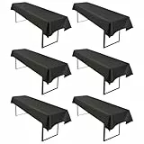 LYAFS 6 Stück Schwarz Wasserfester Gebürstetes Biertisch Tischdecke 250 x 100cm Biertischtuch Geeignet für Familienfeiern Parties Bankette Bierzeltfestivals und andere Anlässe