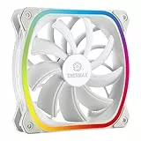 ENERMAX SQUA Adressierbare RGB 12cm PWM PC-Gehäuselüfter Stand Alone Single Fan mit Twister Bearing, weiß; UCSQARGB12P-W-SG