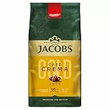 Jacobs Kaffeebohnen Café Crema Gold, vollmundig & fruchtig, geröstet in Bremen, Intensität 5/10, Kaffee ganze Bohnen, 1 kg