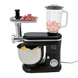 KANBCNG 3 in 1 Küchenmaschine 1500W Multifunktionale Knetmaschine 7 Geschwindigkeiten Knetmaschine und Mixer Universal Küchenmaschine Kleinerknetmaschine mit 3 Mixwerkzeuge für Hackfleisch Brot usw