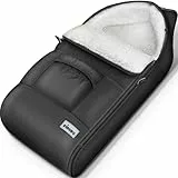 KIDUKU Winterfußsack für Kinderwagen Buggy - Babyfußsack waschbar | Fußsack Babyschale mit Reißverschluss & Tasche