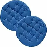 REDBEST Stuhlkissen, Stuhlauflage, Sitzkissen Uni 2er-Pack blau Größe 37 Ø - gesteppt, mit glatten, strapazierstarkem Gewebe (weitere Farben)