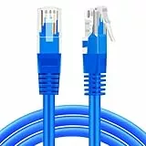 TNP 3m LAN Kabel, CAT5e Netzwerkkabel, flexibles Ethernet Kabel, professionelle vergoldete RJ45 snagless Patch Kabel für Computer, Internetkabel für PC, WLAN-Router, Netzwerk Mediaplayer, Blau