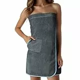 HOMELEVEL Saunakilt für Damen mit Klettverschluss und Tasche aus 100% Baumwolle Sauna Kilt Sarong Anthrazit/Mint, Damen Anthrazit/Mint, S-XXL