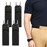 Gyism 4 Stück Gürtel Ohne Schnalle Herren Damen mit Gürtelhaken, Taktischer Gürtel Ersatz, Unsichtbarer Elastischer Gürtel Herren für Männer, Jeans und Frauen Freizeit, Beruf (Schwarz)