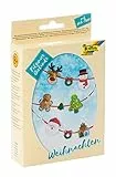 folia 52933 - Mini Filz Nähset für Kinder - Filzinies Girlande, Weihnachten - Filznähset zur Herstellung einer selbstgenähten Girlande