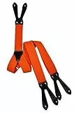 Olata Y Hosenträger zum Knöpfen | Unisex Hosenträger – 3,5 cm. Orange (Normal)