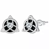 Yinsen Keltische Ohrringe Silber 925 für Damen Hypoallergen Ohrstecker mit Geschenkbox,Schmuck Geschenk für Frauen