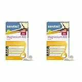 sanotact Magnesium 400mg PUR (Vegan) • 30 Kautabletten mit Magnesium hochdosiert • Magnesium mit Sofortwirkung • Fruchtiger Zitronengeschmack • Magnesium für Kinder ab 12 Jahren (Packung mit 2)