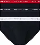 Tommy Hilfiger Herren 3er Pack Unterhosen Hip Briefs mit Logobund, Mehrfarbig (des Sky/Primary Red/White), L