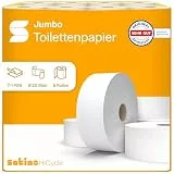 Satino Toilettenpapier Großrollen 2-lagig - 6 Rollen – 9.120 Blatt – Ø Hülse: 6 cm/Ø Rolle: 26 cm - Made in Germany - Klopapier aus 100% Recyclingpapier - ideal für WCs mit vielen Nutzern
