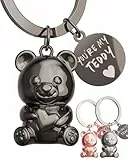ANKERPUNKT Teddy Schlüsselanhänger Bär - Geschenk Valentinstag für ihn, sie - Geschenke Frauen, Männer, Freundin, Freund Geschenk Geburtstag, Jahrestag mit Gravur You´re my Teddy schwarz