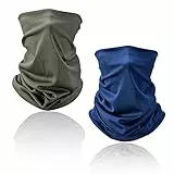 QEEQPF 2-teiliges Gesichtsstirnband Bandana-Stirnband, Multifunktions-Kopfbedeckung Kopfwärmer, Nacken- und Gesichtsschutz, atmungsaktiver Anti-UV-Wärmer.(Marineblau und Armeegrün)